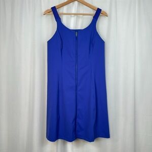 Outdoor Voices Powerhouse Dress Tanzanite Blue Size L/XL-DD Cup Front Zip